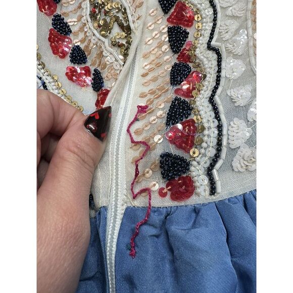 VTG Richilene Neiman Marcus Beaded Multicolor Ball‎ Gown Size 0-3 - Picture 16 of 16